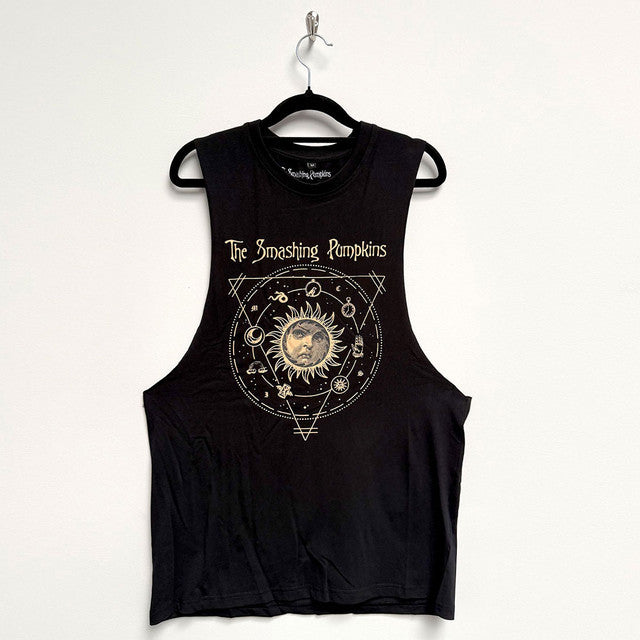 The Smashing Pumpkins: Celestial Sun Unisex Vest T-Shirt (Black)