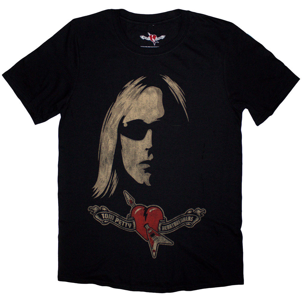 Tom Petty & The Heartbreakers Unisex T-Shirt: Shades & Logo (Black)
