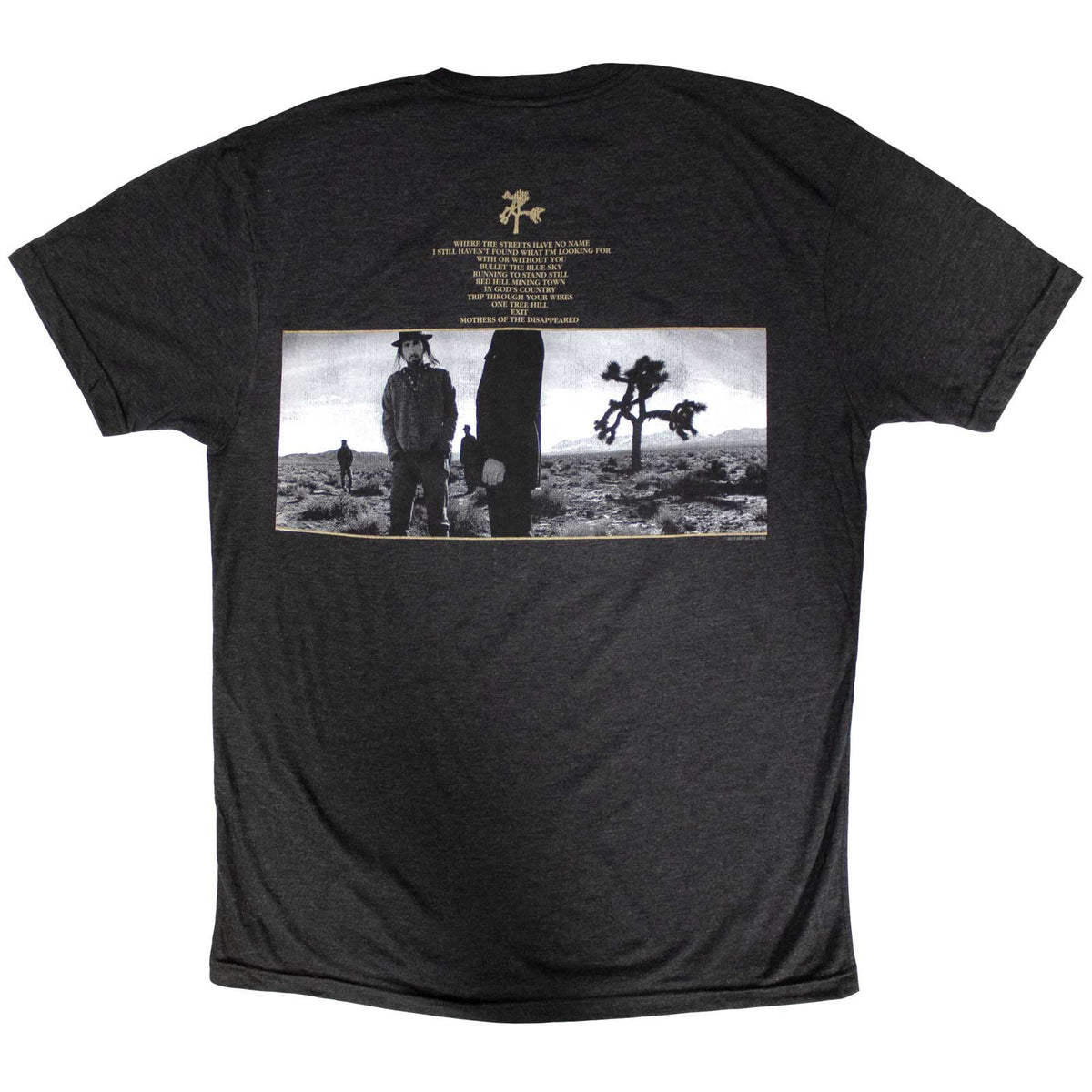 U2 Unisex T-Shirt: Joshua Tree Dates 2017 (Grey) (Back Print & Ex-Tour)