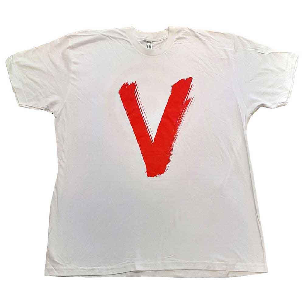 U2 Unisex T-Shirt: U2 Vertigo Tour 2005 Red V (White) (Back Print & Ex-Tour)