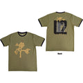U2: Joshua Tree Europe 1987 Unisex Ringer T-Shirt (Green) (Back Print)