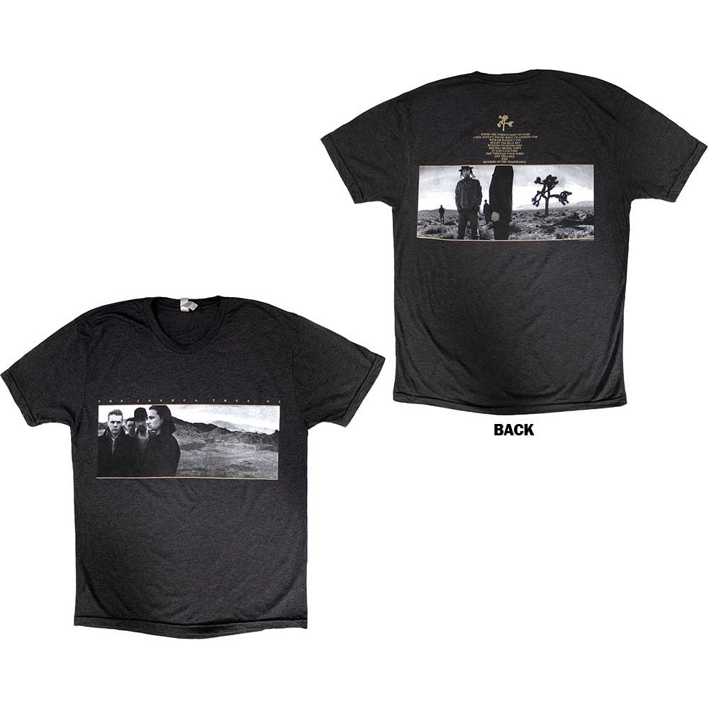 U2: Joshua Tree Dates 2017 Unisex T-Shirt (Grey) (Back Print & Ex-Tour)