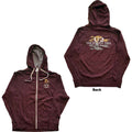 U2: Joshua Tree 2017 Unisex Zipped Hoodie (Maroon Red) (Back Print & Ex-Tour) (Small)