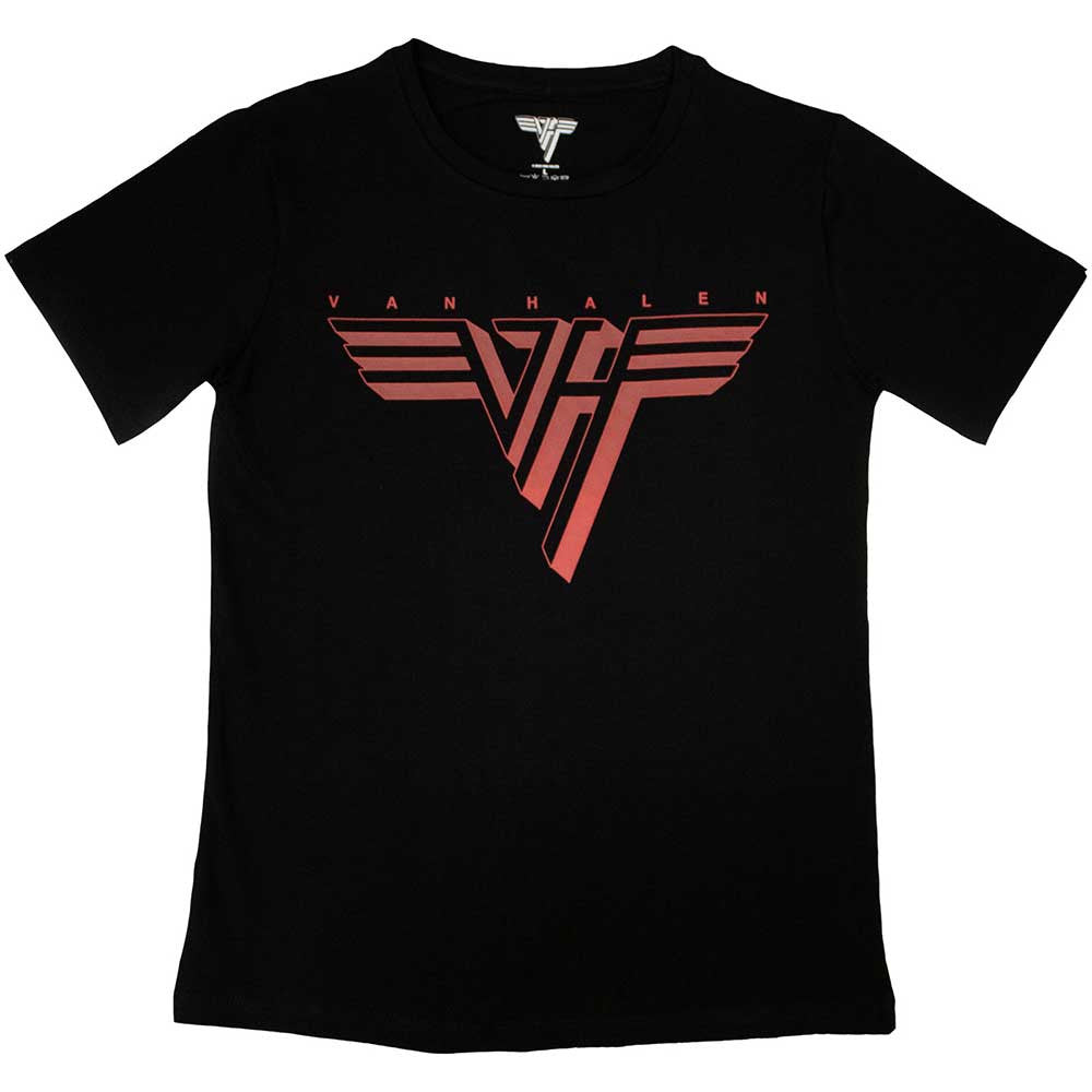 Van Halen: Classic Red Logo Ladies T-Shirt (Black)