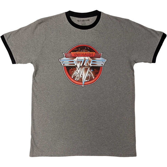 Van Halen: Circle Logo Unisex Ringer T-Shirt (Grey & Black)