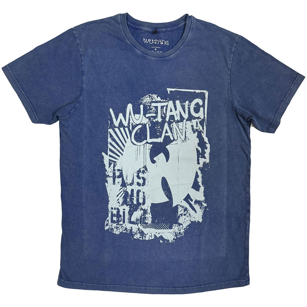 Wu-Tang Clan: Graffiti Unisex Stone Wash T-Shirt (Denim Blue)