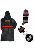 Official AC/DC Ultimate High-Voltage Gift Bundle – Dressing Gown + Back In Black Socks + Keyring