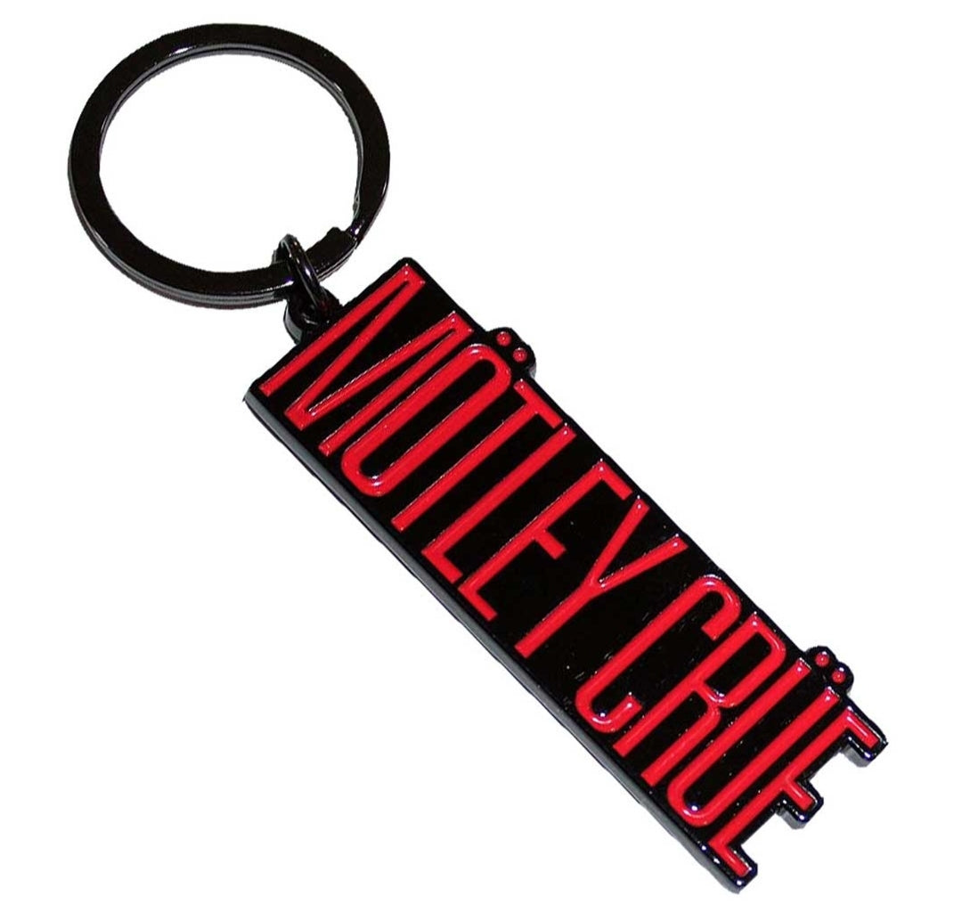 Mötley Crüe Logo Keychain – Official Licensed Black Nickel Plated Metal Keyring