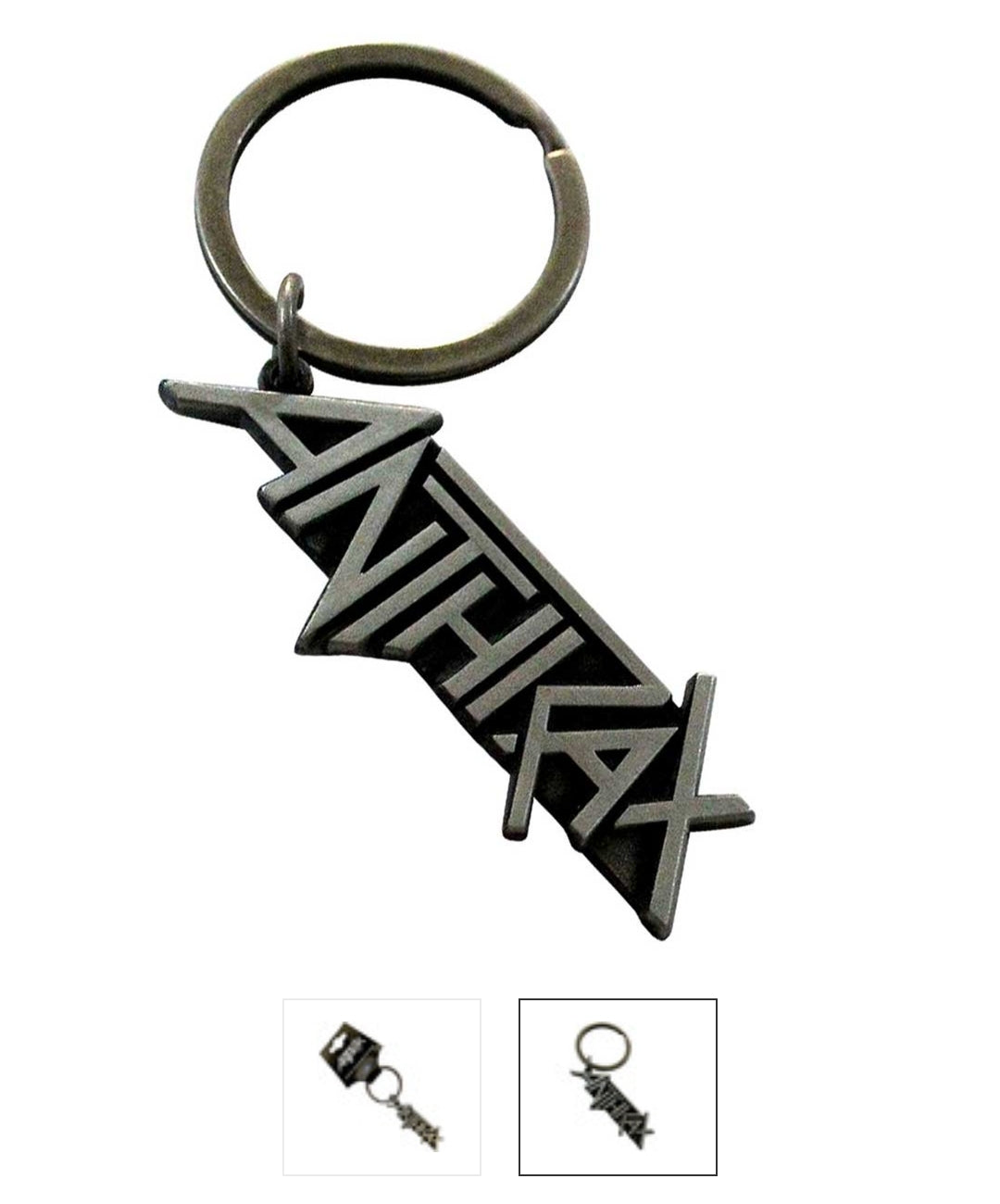 Anthrax Logo Keychain – Official Licensed Antiqued Silver Metal Keyring