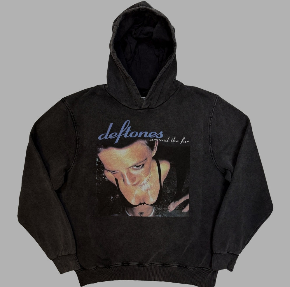 Official Licensed Deftones 'Around The Fur' Stone Wash Pullover Hoodie - Unisex Heavy Weight