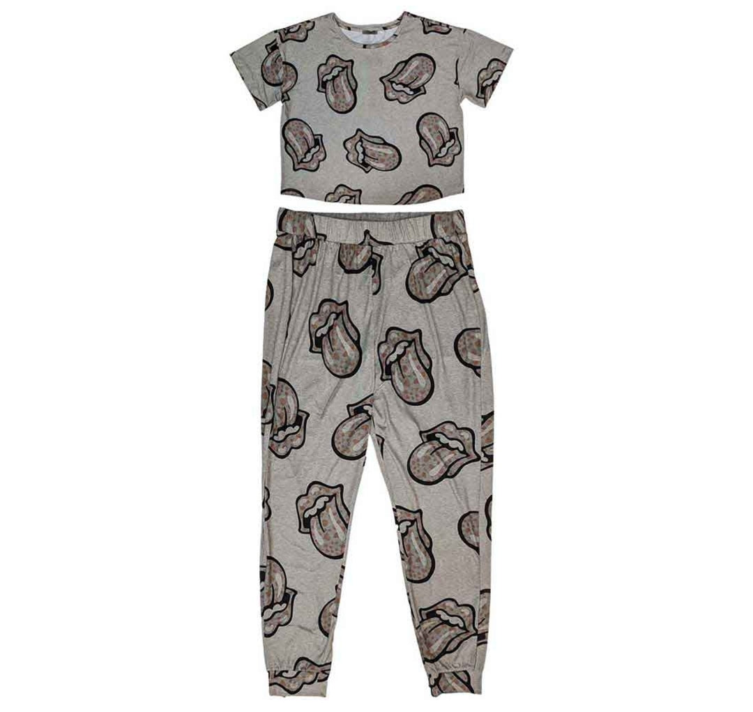 Official Rolling Stones 'Heart Tongue' Short-Sleeve Pyjamas - Last Chance! | Rock Christmas Eve Box PJ's