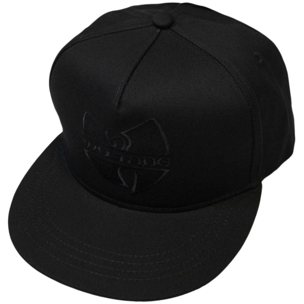 Official Licensed Wu-Tang Clan 'Black Logo' Snapback Cap - Unisex Black Embroidered Front