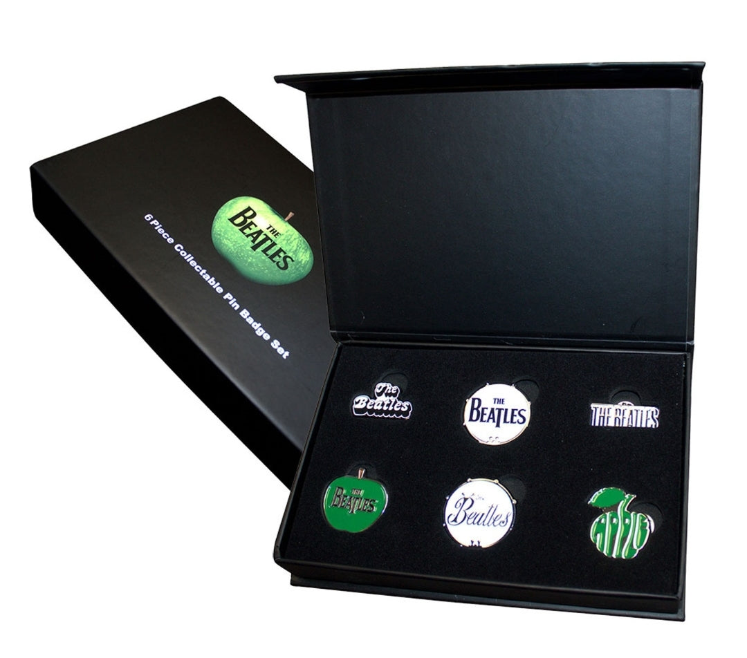 The Beatles - Classic Logos Brass & Enamel Pin Badge Set (Official Licensed)