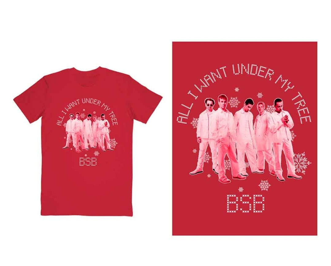 Backstreet Boys - All I Want Xmas T-Shirt Red (Official Licensed)