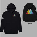Official Licensed Imagine Dragons 'Triangle Logo' Zipped Hoodie - Unisex Black Front & Back Print