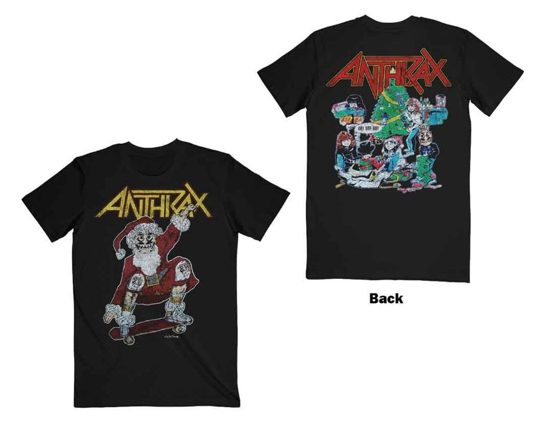Anthrax - Vintage Christmas T-Shirt Black (Official Licensed)