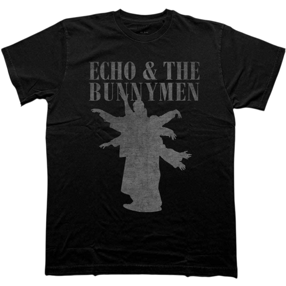 Official Licensed Echo & The Bunnymen 'Silhouettes' T-Shirt - Unisex White Front Print (Black Available)