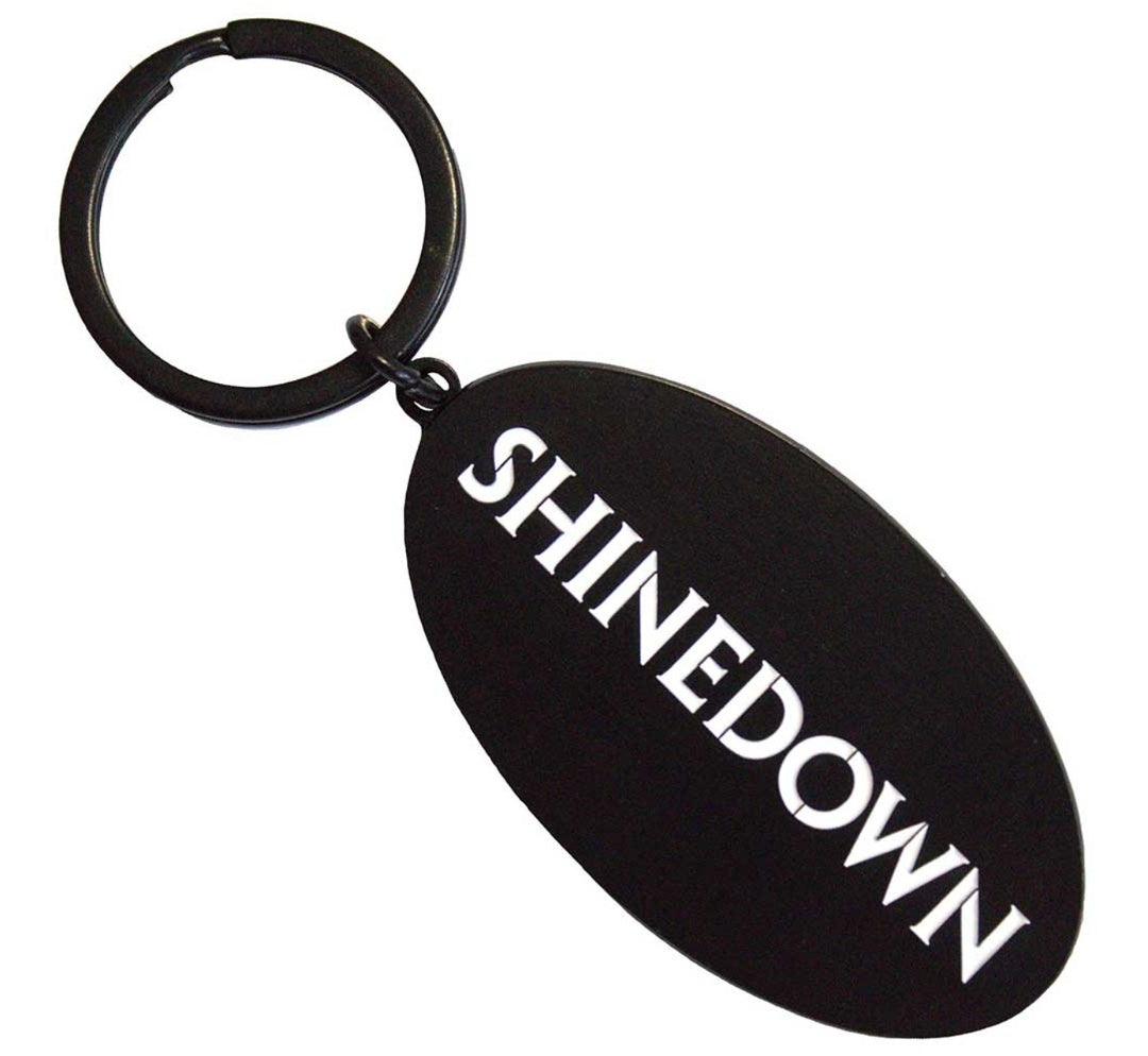Shinedown 'Text Logo' Keychain – Official Licensed Black Nickel Plated Metal Keyring