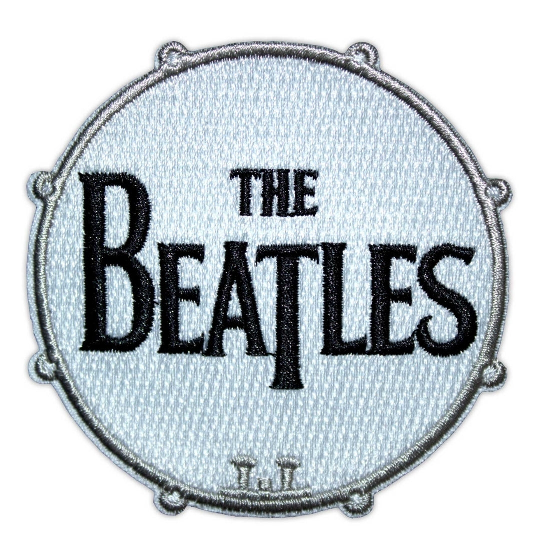 Official The Beatles 'Drum Logo Large' Woven Patch - Iron-On BOOM! | Rock Gift