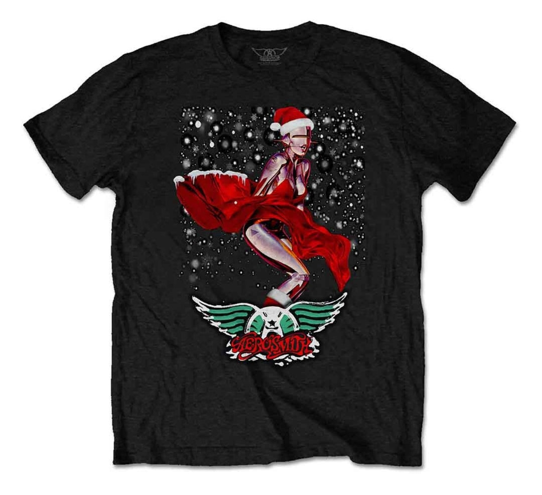 Aerosmith - Robo Santa T-Shirt Black (Official Licensed)