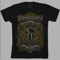 Official Licensed Shinedown 'Ornamental Scissors' T-Shirt - Unisex Black Front Print