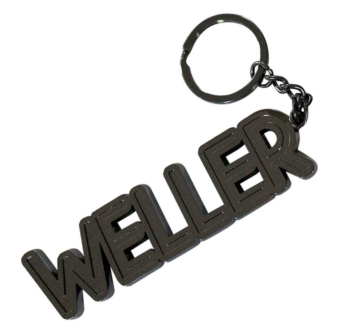 Paul Weller 'Logo' Keychain – Official Licensed Black Nickel Plated Metal Keyring