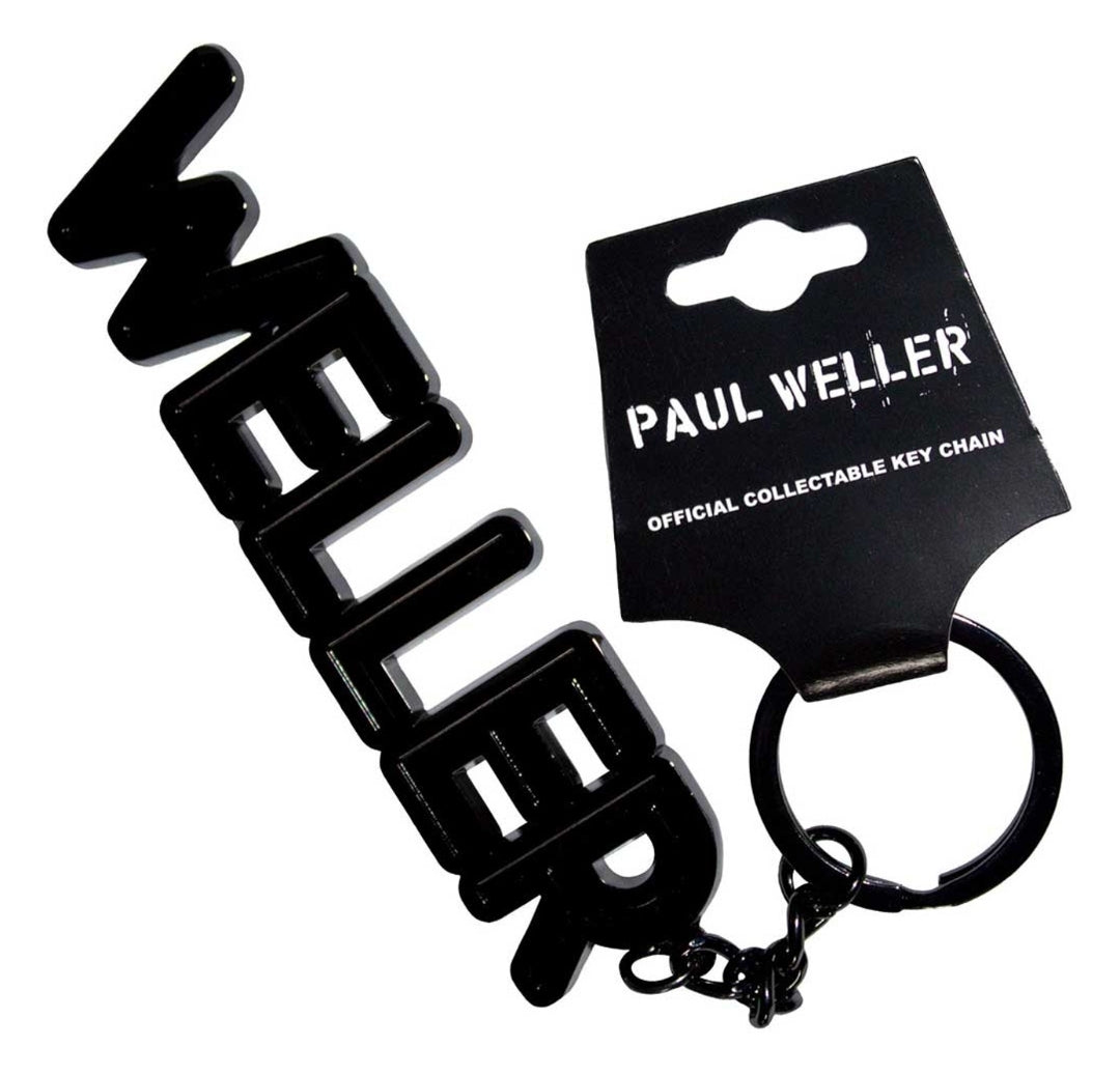 Paul Weller 'Logo' Keychain – Official Licensed Black Nickel Plated Metal Keyring