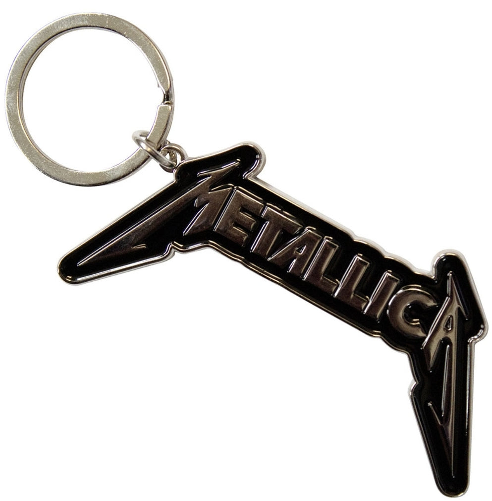 Official Metallica 'Black Logo' Keychain - Nickel Plated Metal | Thrash Metal Gift