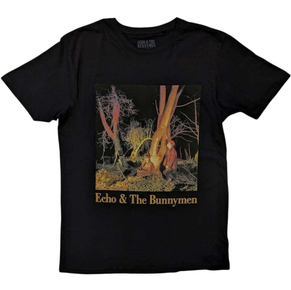 Official Licensed Echo & The Bunnymen 'Crocodiles' T-Shirt - Unisex Black Front Print