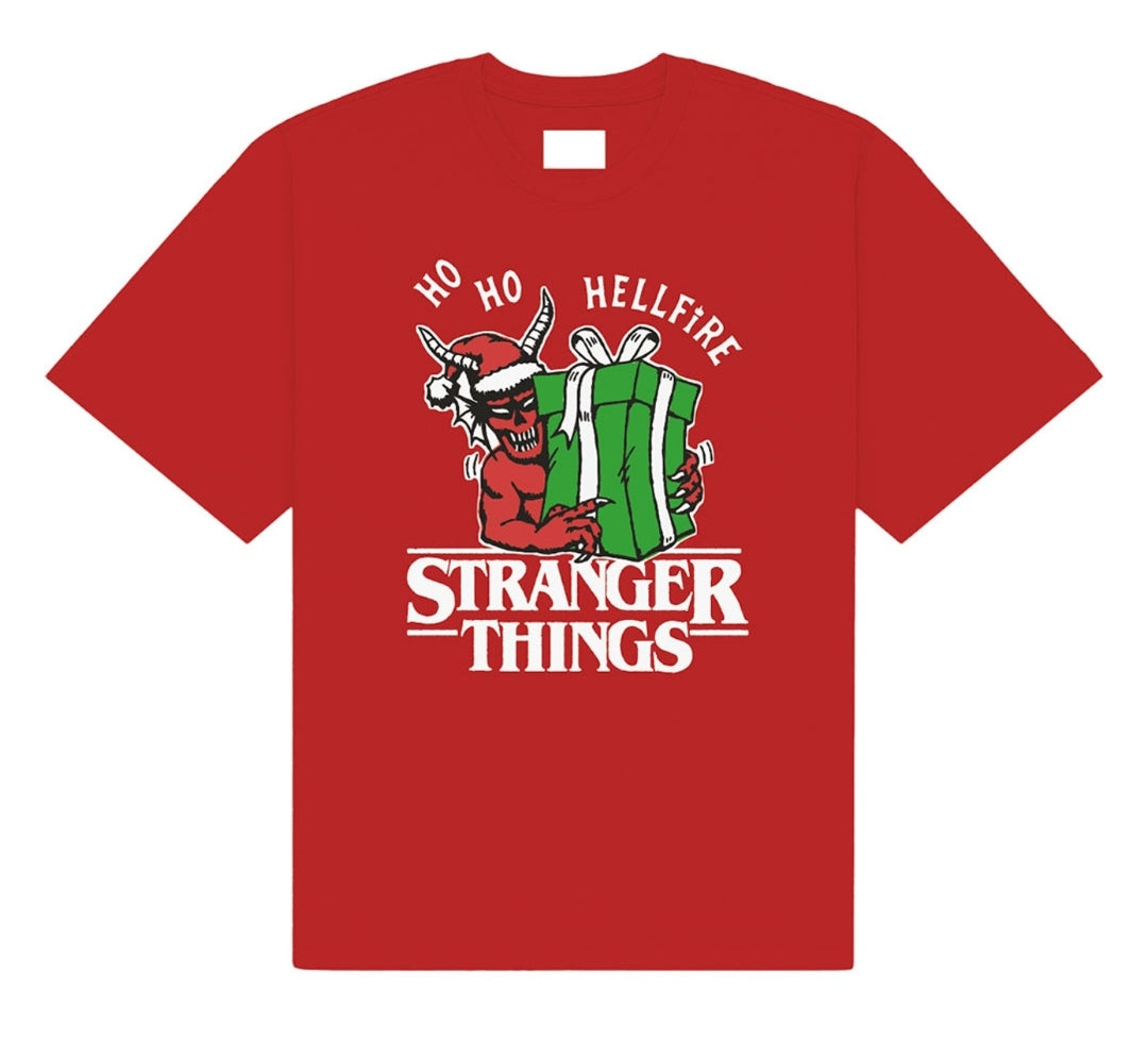 Official Stranger Things Ho Ho Hellfire Red Tee | Netflix