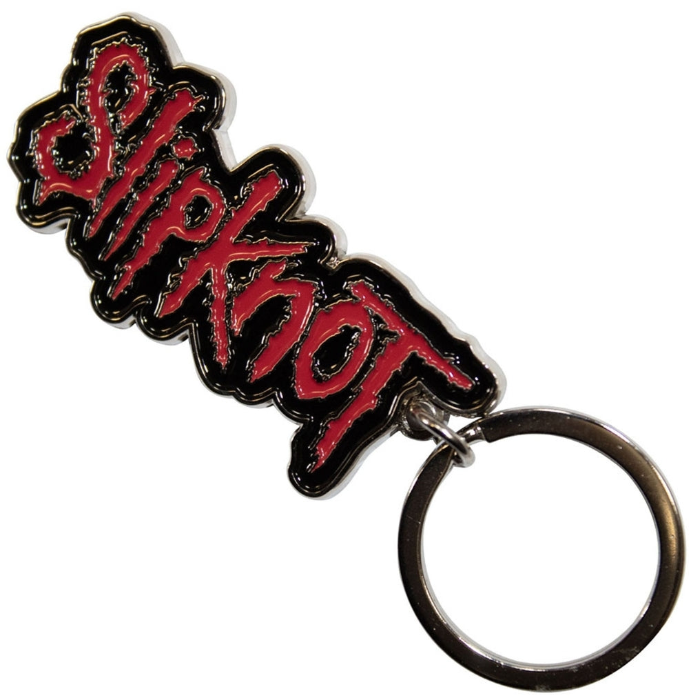 Official Slipknot 'Logo' Keychain - Shiny Nickel Plated Red/Black | Metal Gift
