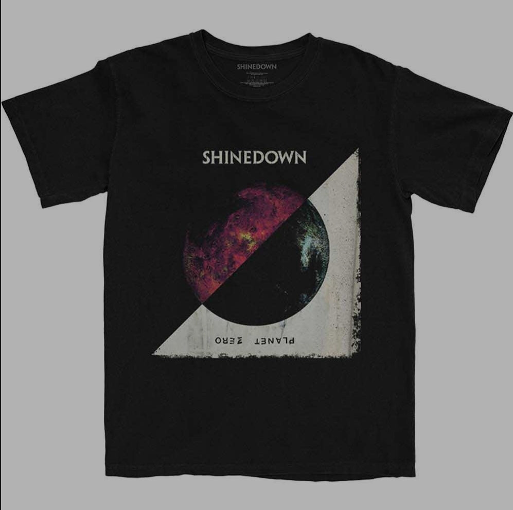 Official Licensed Shinedown 'Planet Zero Album' T-Shirt - Unisex Black Front Print