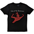 Official Licensed Echo & The Bunnymen Flexing Bunny T-Shirt - Unisex Black Red Silhouette Front Print