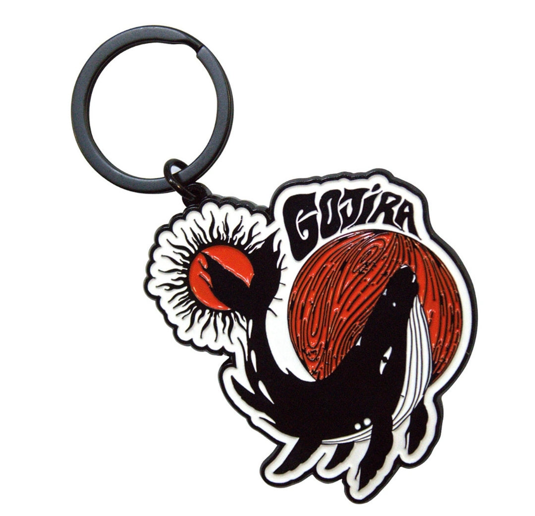 Gojira Whale Keychain – Official Licensed Black Dye Coated Metal Keyring