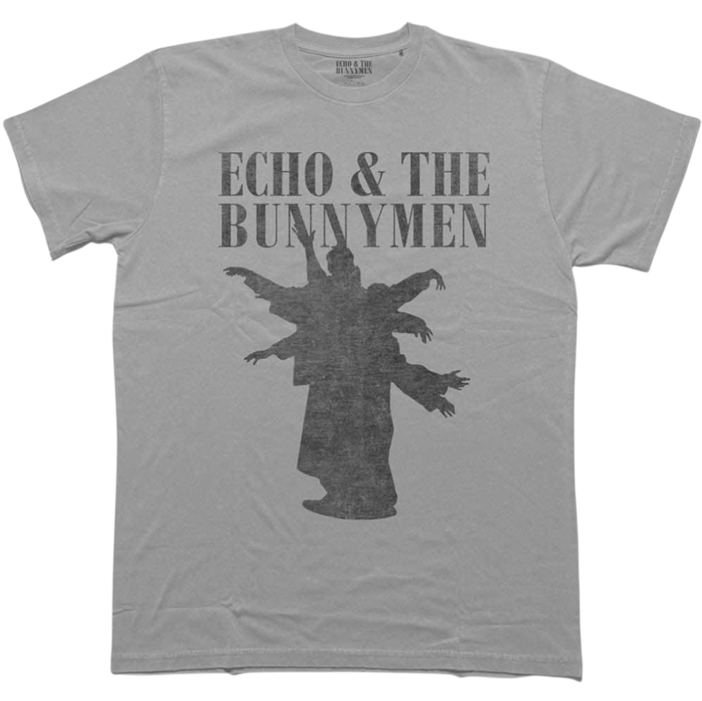 Official Licensed Echo & The Bunnymen 'Silhouettes' T-Shirt - Unisex White Front Print (Black Available)