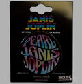 Official Janis Joplin Pin Badge – Pearl Emblem Colour Design