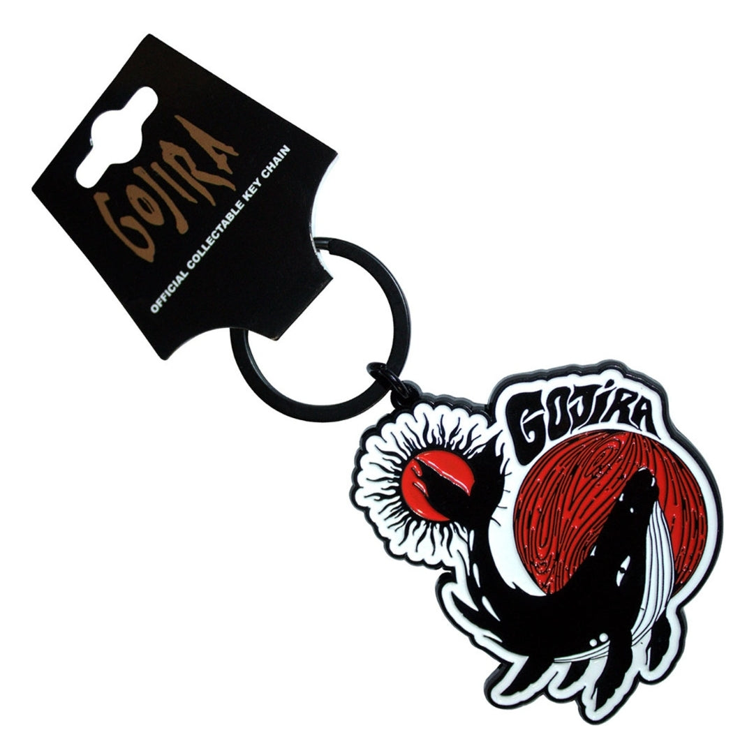 Gojira Whale Keychain – Official Licensed Black Dye Coated Metal Keyring