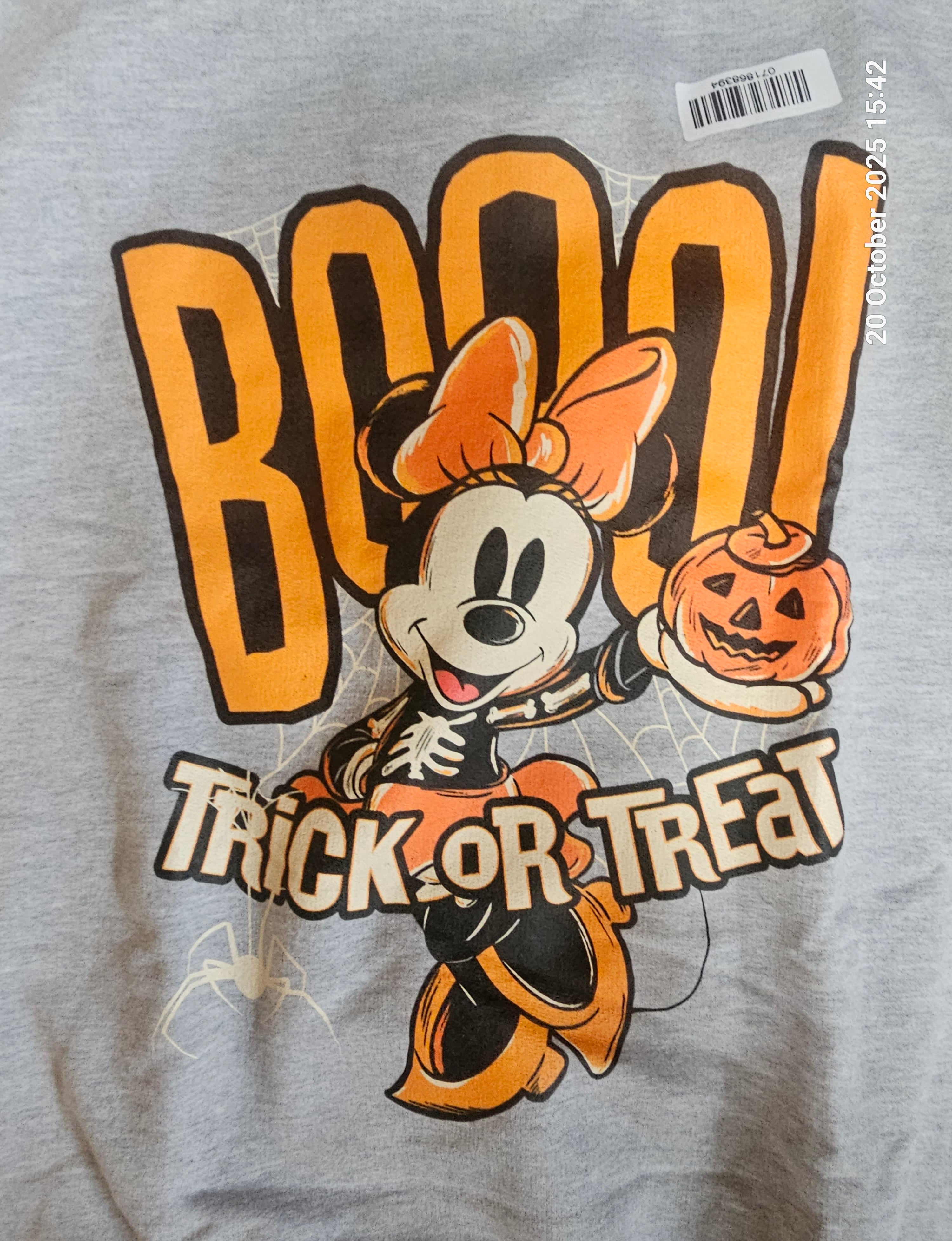 Official Disney Minnie Mouse Booo Pumpkin Halloween Jumper