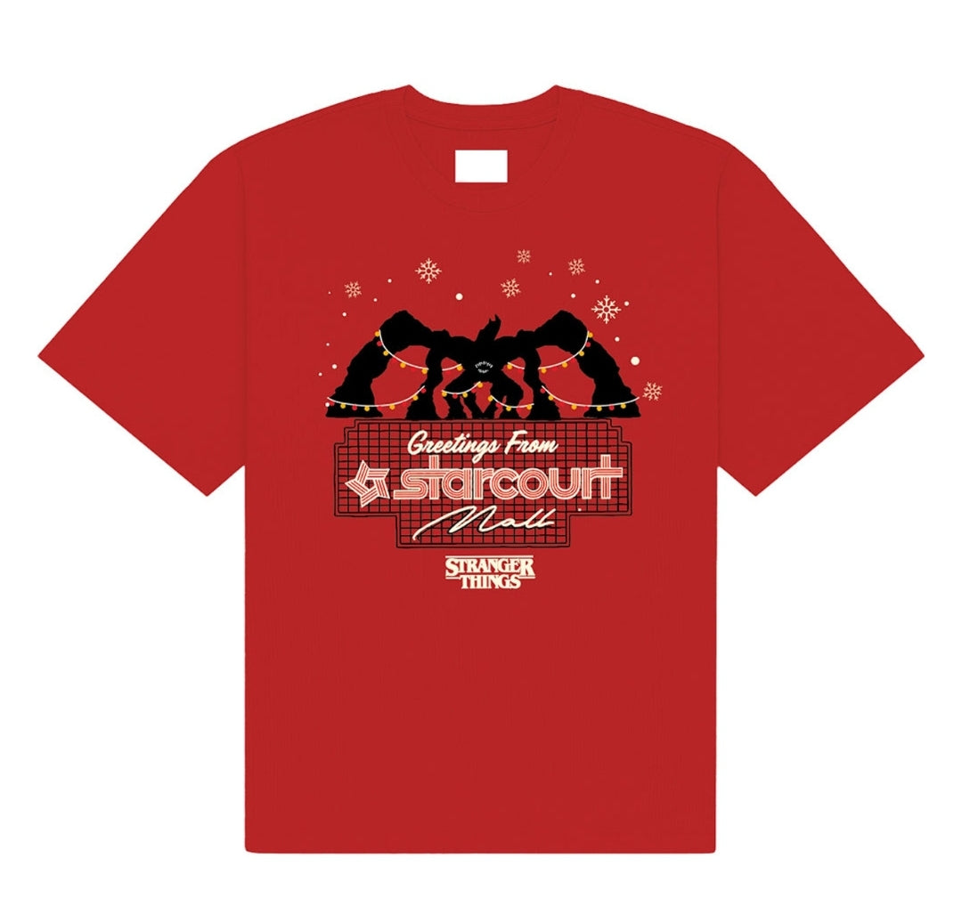 Official Stranger Things Starcourt Greetings Red Tee | Netflix