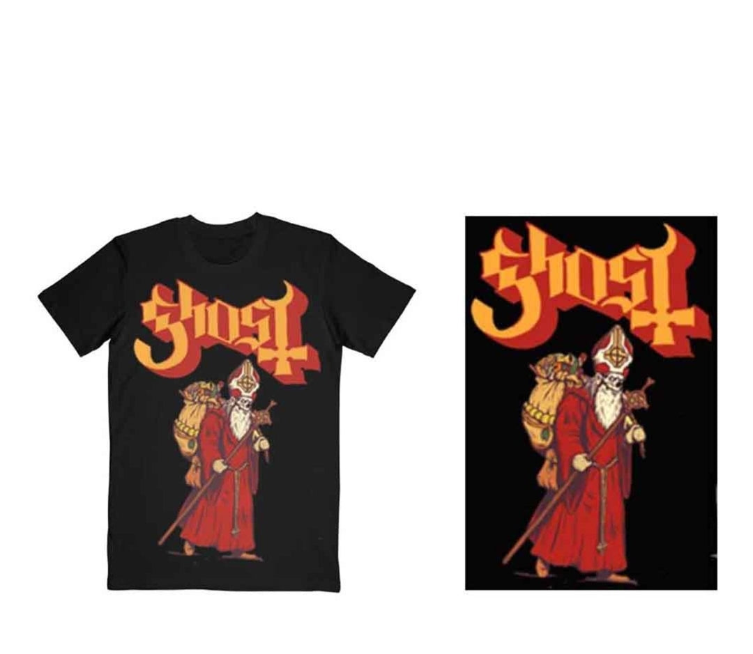 Ghost - Greetings From Papa Noel T-Shirt Black (Official Licensed)