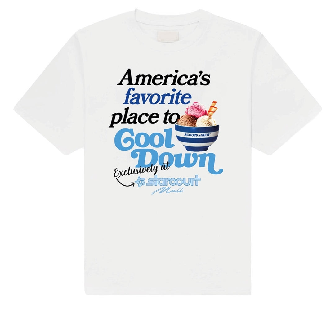Official Stranger Things Scoops Ahoy Cool Down Tee | Netflix