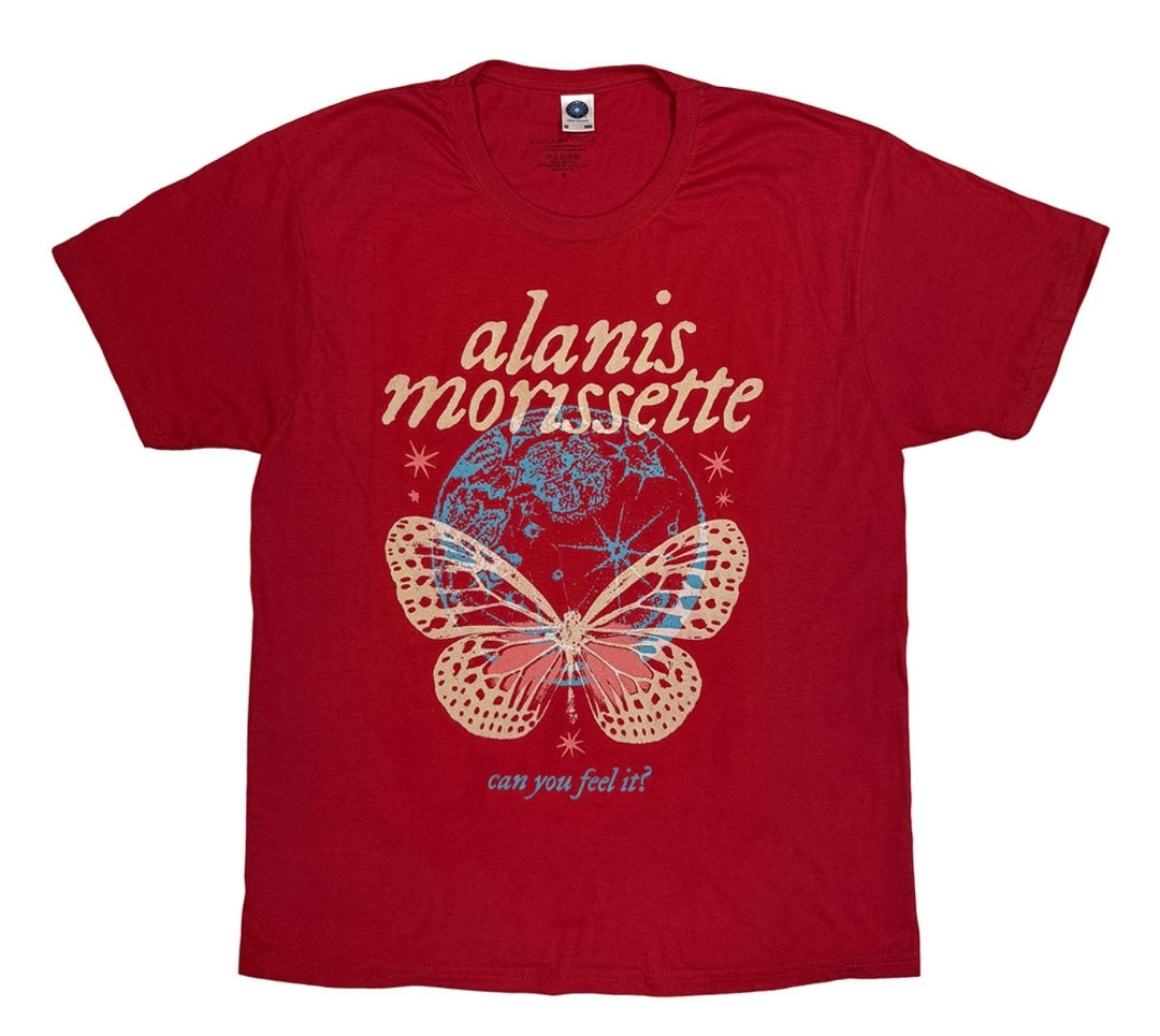 Official Alanis Morissette Can You Feel It T-Shirt – Red (Unisex)