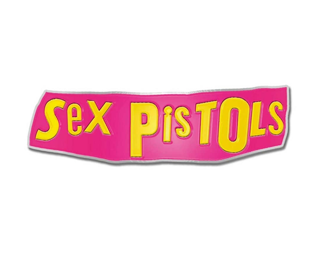 Official Sex Pistols 'Classic Logo' Pin Badge - Pink/Yellow Enamel | Punk Gift