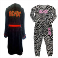 Official AC/DC Ultimate High-Voltage Lounge Bundle – Zebra Pyjama Set + Dressing Gown
