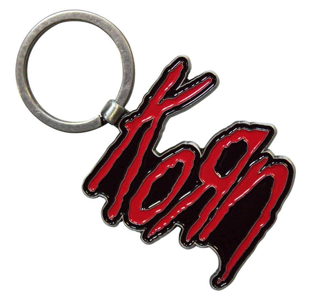 Korn 'Red Logo' Keychain – Official Licensed Antiqued Silver Metal Keyring