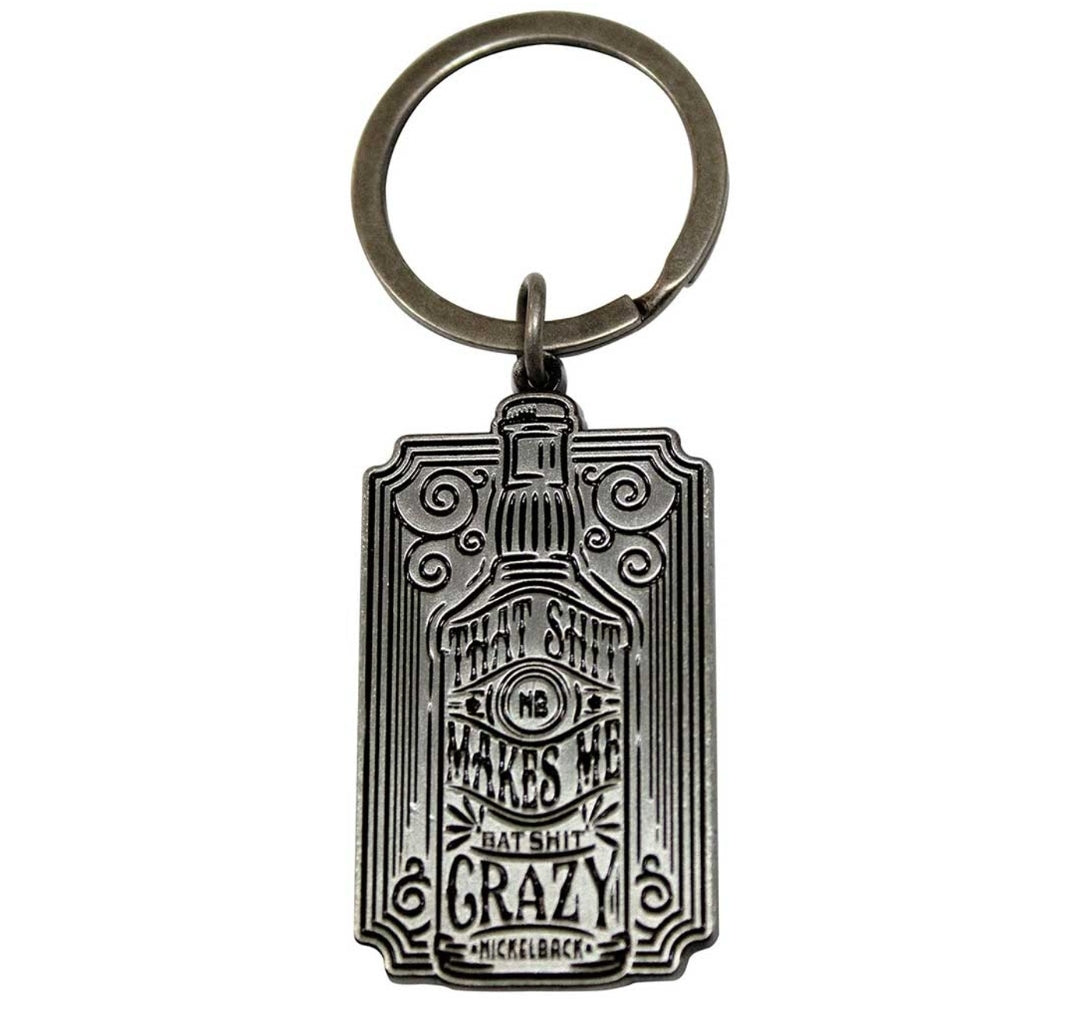 Nickelback 'Bat Shit' Keychain – Official Licensed Antiqued Silver Coloured Metal Keyring