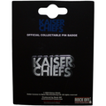 Official Licensed Kaiser Chiefs 'Skewed Logo' Pin Badge - Antiqued Silver Metal Enamel Pin