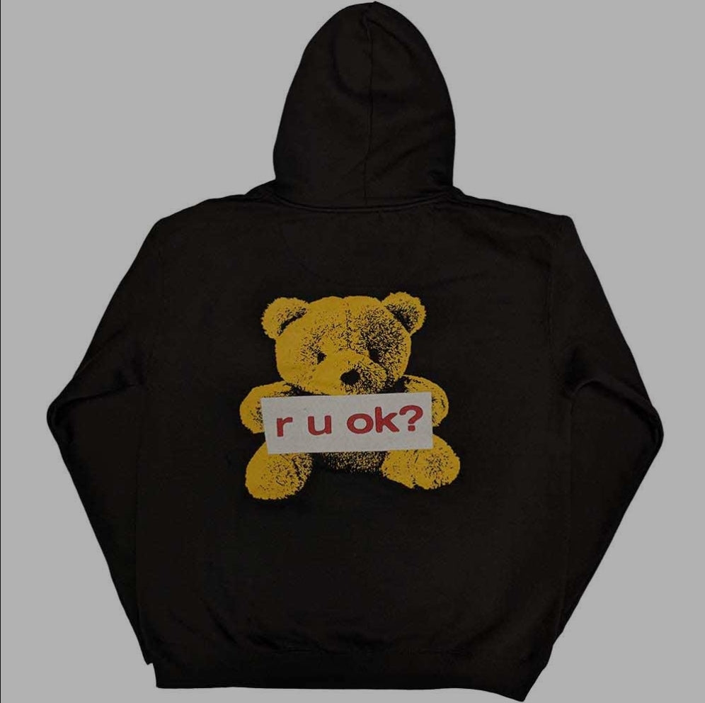 Official Licensed Yungblud 'R-U-OK?' Pullover Hoodie - Unisex Black Front & Back Print