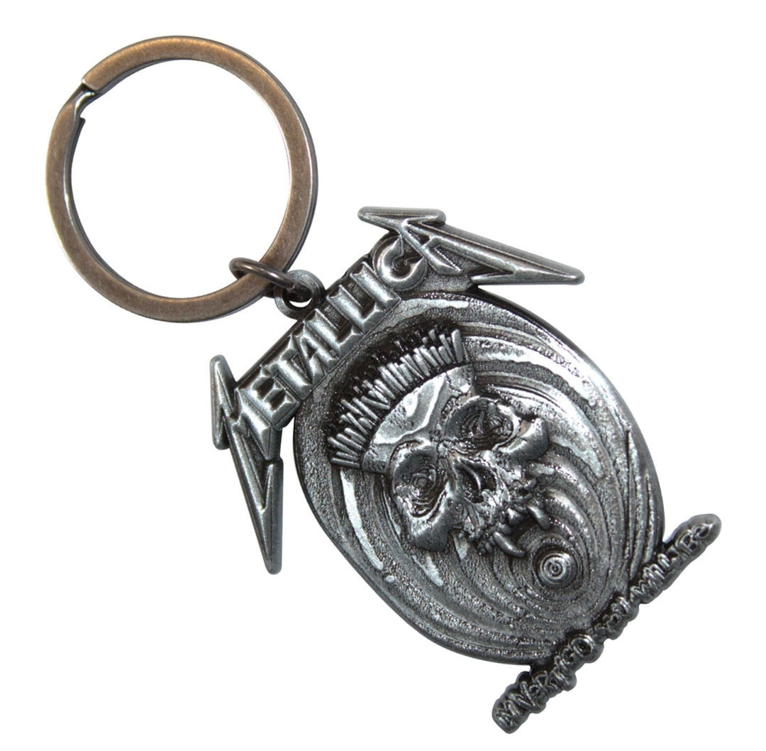 Metallica 'In Vertigo' Keychain – Official Licensed Antiqued Silver Metal Keyring
