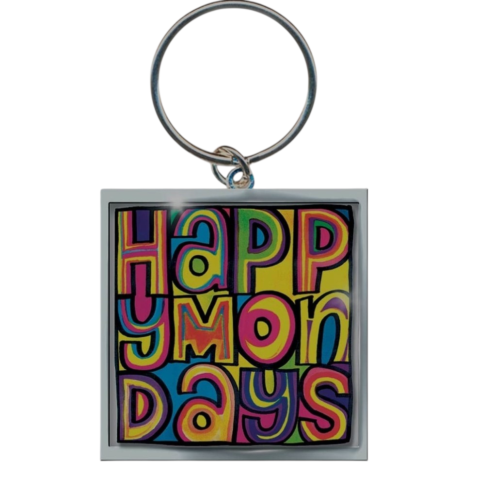 Official Licensed Happy Mondays 'Dayglo Logo' Keychain - Die-Cast Epoxy Photo Print